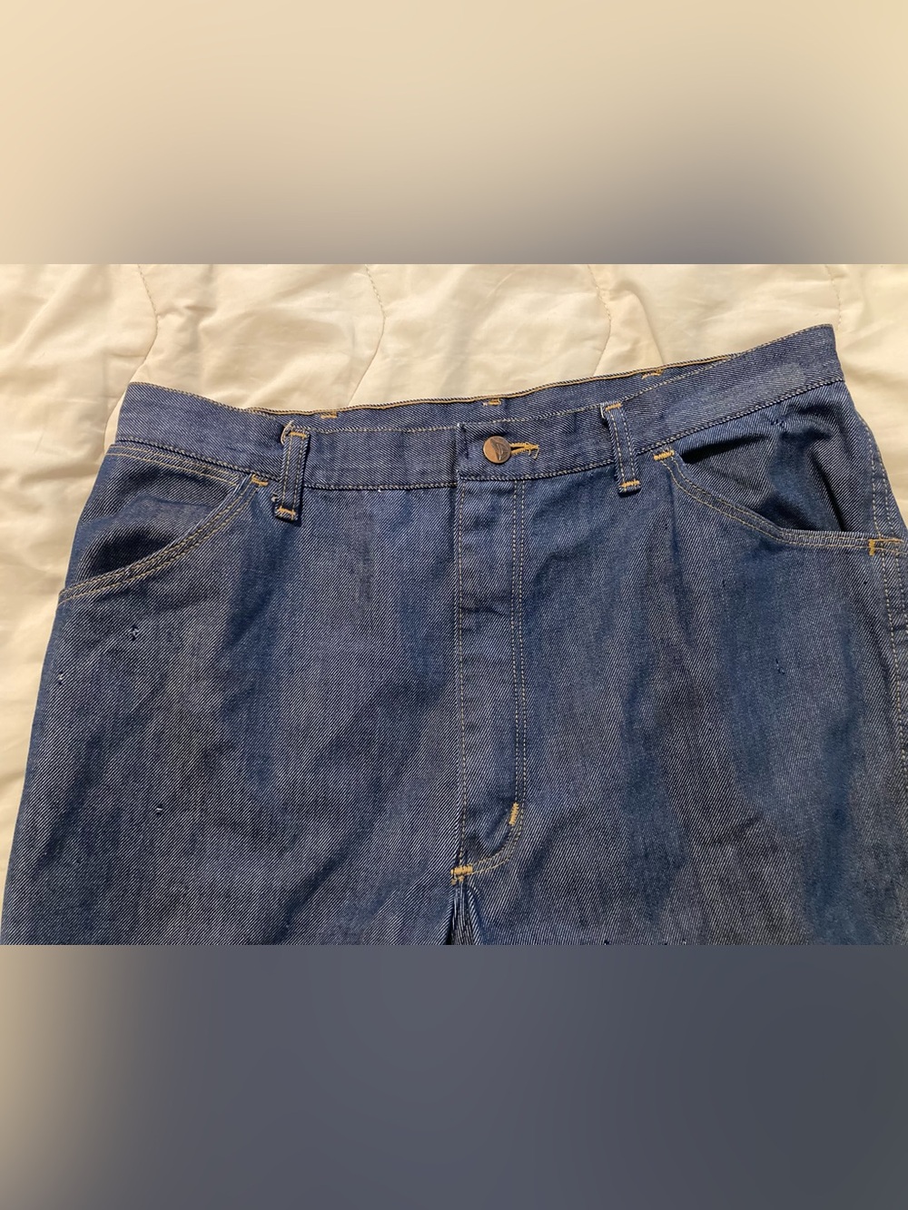 Womens Blue Denim Jeans - Classic Straight Fit- distressed